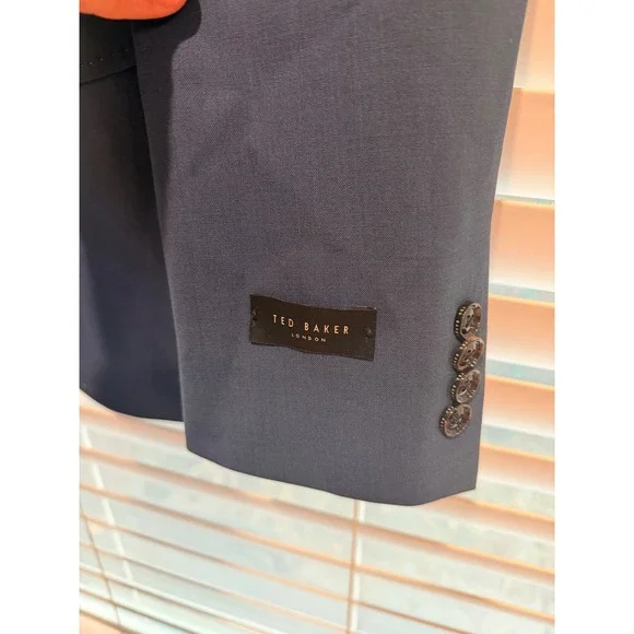 Ted Baker London Mens Blazer Size 40R Blue‎ Wool Blend Suit Jacket
